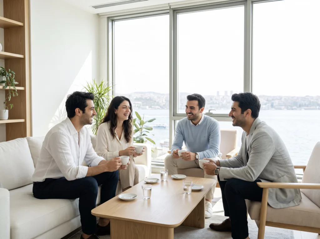 Ofiste toplantı yapan iki çalışan
