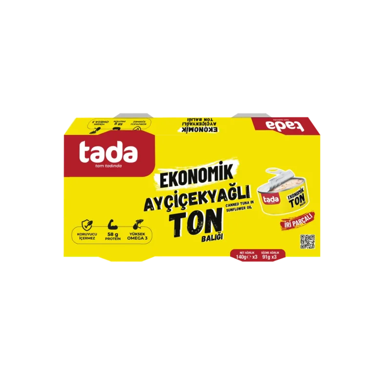 Ekonomik Ayçiçek Yağlı Ton Balığı 140 g x3