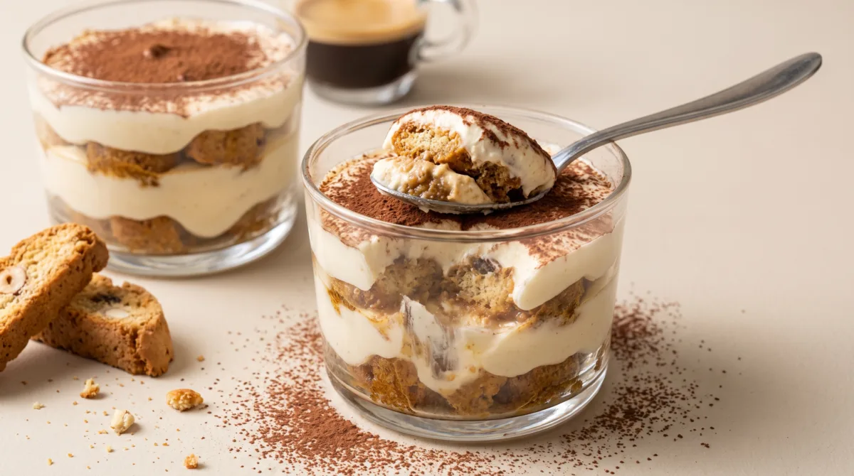 Glutensiz Biscotti'li Kahveli Mini Kuplar