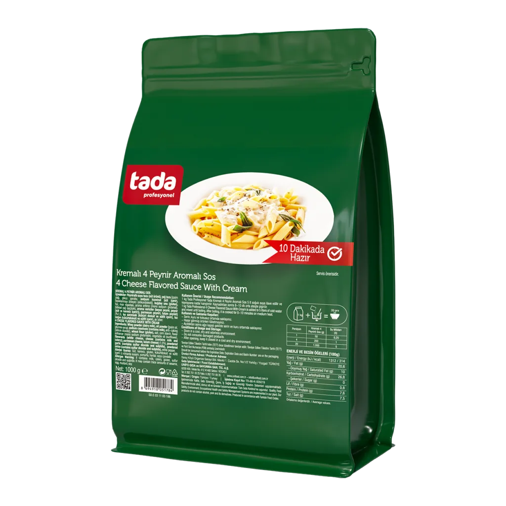 Kremalı Dört Peynir Aromalı Sos