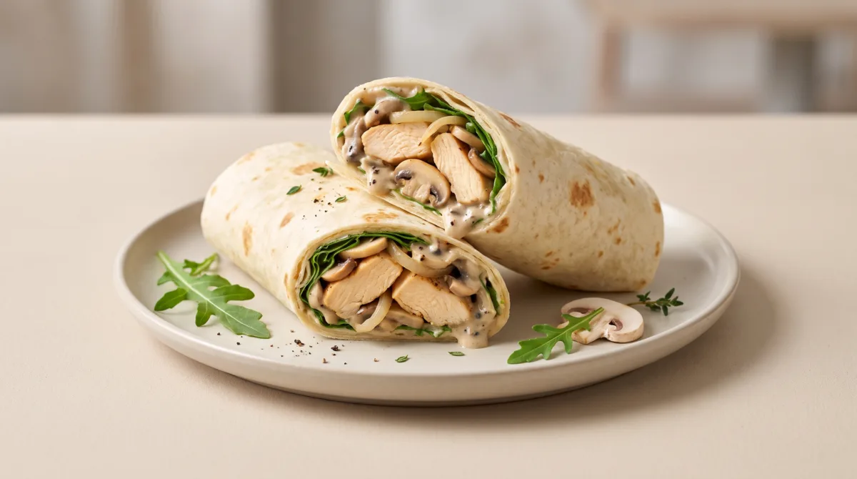 Tavuk Filetolu Kremalı Mantarlı Tortilla (Wrap)